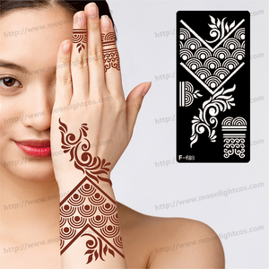Moonlight professionale PVC Henna tatuaggio stencil indiano arabiano temporaneo Glitter modelli di tatuaggio per la pittura di Body Art - Product Image 4