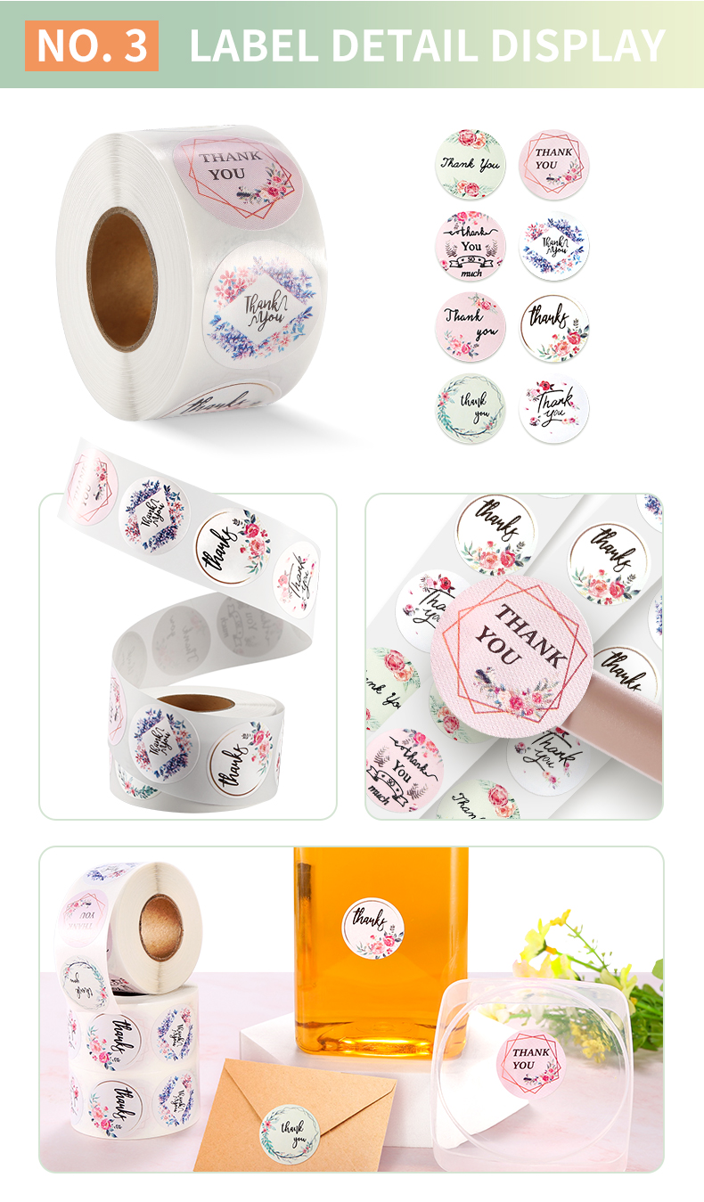 Thank You 1.5 inch Rainbow Labels Sticker Roll for Greeting Cards Flower Bouquets Gift Wraps Mailers Bag Businesses o<i></i>nline Store