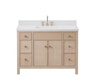 Meubles de salle de bain personnalisés Armoire de salle de bain en bois massif Coiffeuse de salle de bain avec lavabo - Product Image 4