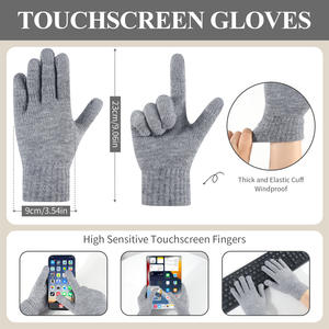 <span class=keywords><strong>Ensemble</strong></span> de gants et mitaines décontractés pour <span class=keywords><strong>femme</strong></span> OEM Xichen W3 en viscose/polyester respirant, longueur opéra, avec écharpe épaisse double couche unie - Product Image 3