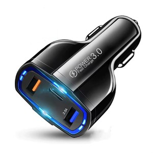 Venta caliente <span class=keywords><strong>Spot</strong></span> Wholesale 7A Total 3 en 1 USB Smart Car Charger Portable QC3.0 PD USB C Adaptador de cargador de coche para teléfonos móviles - Product Image 1