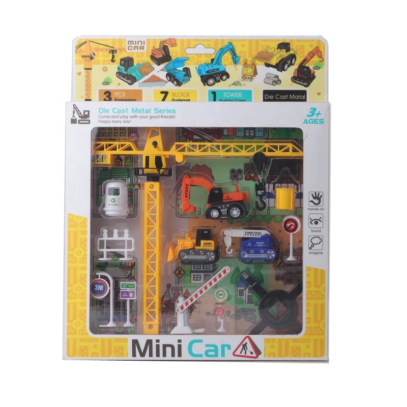 Пластиковый игрушечный автомобиль 4,5 см, сплошной цвет, набор для строительства автомобиля