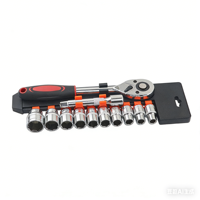 Juego de Llaves de Trinquete Duraderas de 12 Piezas CR-V, Varilla de Extensión de 1/4'', Juego de Herramientas Manuales con Caja de Herramientas, Personalizable OEM, Accionamiento de 6''