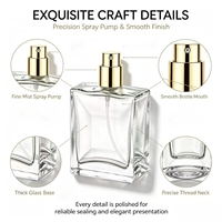 Flacon de parfum carré en verre vide rechargeable avec atomiseur à pompe dorée, sérigraphie mate, gravure, logo personnalisé, OEM, ODM
