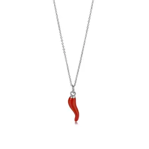 Модная горячая Распродажа итальянская счастливая Эмаль Красный перец Чили кулон ожерелье для женщин