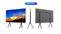 Tableau blanc interactif portable sur pied, écran tactile intelligent LCD 65 pouces, Android Windows 40 points tactiles