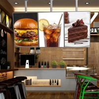 Boîte lumineuse publicitaire LED suspendue rectangulaire en alliage d'aluminium ultra-mince et écologique ZZFY pour restaurant, 1000 lumens, anti-poussière