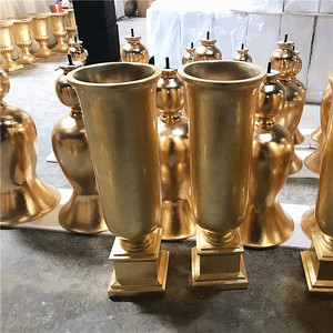 Grand <span class=keywords><strong>vase</strong></span> moderne <span class=keywords><strong>en</strong></span> <span class=keywords><strong>verre</strong></span> et acier, de sol à plafond, pour allée, finition or peint/blanc, <span class=keywords><strong>vase</strong></span> géant pour fleurs - Product Image 2