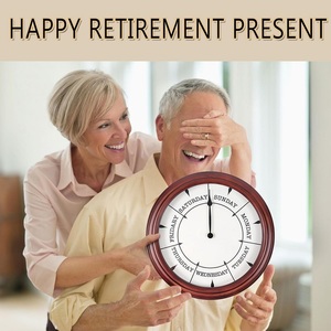 Horloge murale hebdomadaire personnalisée, cadre rond en bois massif, horloge hebdomadaire avec marques de <span class=keywords><strong>midi</strong></span> et de <span class=keywords><strong>minuit</strong></span>, silencieuse, à fixer au mur - Product Image 5