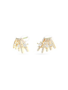 Stud Earrings Gold Plated Crystal Star Shape Women's Party Fashion Jewelry Trendy Alloy Rhinestone Round Brilliant Cut - Product Image 1