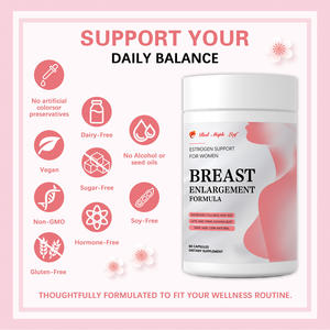 Capsules de <span class=keywords><strong>formule</strong></span> d'augmentation mammaire, Complément alimentaire naturel à base de plantes, Soutien aux œstrogènes et soulagement de la ménopause, Végétalien, Certifié GMP - Product Image 3