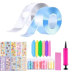 Colored Nano Tape Bubble Kit Blow Nano Tape Bubble Double Sided Tape Plastic Bubble Balloons For Kids