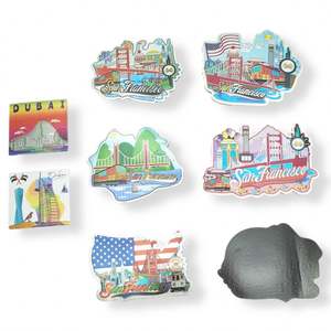 ของขวัญส่งเสริมการขายการท่องเที่ยวทั่วโลกในอเมริกาเหนือแบบกำหนดเอง แม่เหล็กติดตู้เย็นลายฟอยล์ - Product Image 2