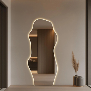 ED thắp sáng đầy đủ chiều dài gương, hiện đại Backlit sàn gương, lớn không thường xuyên tường gương với đèn, - Product Image 4