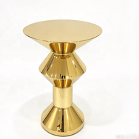 Table de bar haute moderne en acier inoxydable doré, ronde, pour événements de mariage