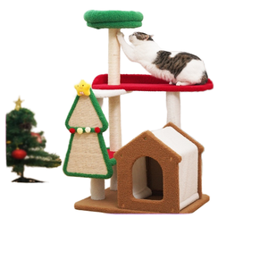 Modern Christmas Series Eco-friendly 4-Level 138cm Indoor Outdoor Integrated <strong>Cat</strong> <strong>Climbing</strong> <strong>Frame</strong> Sisal Scratching Post <strong>Cat</strong> - Product Image 1