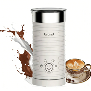 Mousseur à lait automatique portable blanc de qualité alimentaire 4-en-1, mini mousseur à lait électrique noir avec réglage de mousse chaude et froide - Product Image 4