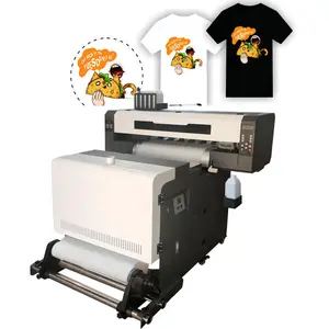 DTF I3200 2 Heads A1 60cm Digital Printer PET Film Cloth T Shirt Printing Machine D Printer With Powder Shaker