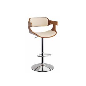 Hoge kwaliteit verstelbare hoogte gepolsterde zitting armleuningen walnoot frame chromen onderstel voor Europese Amerikaanse bar keuken barkruk - Product Image 4