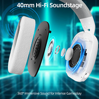 Casque de jeu sans fil Attack Shark L80 Pro, tri-mode 2.4G BT Type-C, faible latence 20ms, double micro pour PC, PS5, Switch