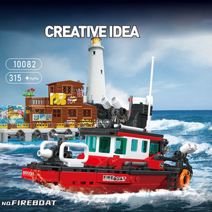 Moule King 10082 Pompier <span class=keywords><strong>Bateau</strong></span> Modè<span class=keywords><strong>le</strong></span> Ornements MOC Assemblage Éducatif Briques Créatives Enfants Unisex Building Block Set Jouets - Product Image 2