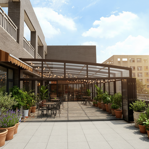 Contenitore del Patio schermato quattro stagioni del Patio del <span class=keywords><strong>balcone</strong></span> del policarbonato di alluminio di Design moderno per lo spazio di vita all'aperto - Product Image 2