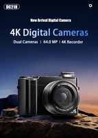 Kamera Mirrorless Saku 64MP 4K UHD Sensor CMOS Entry-Level Anti-Goyang Layar Ganda Selfie Flash HD Kamera Vlog Digital