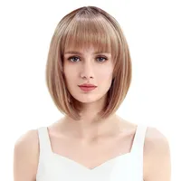 Noble Gold Natural格好Wholesale Cheap Woman Wig Heat Resistant Fiber Short High Color Bob Synthetic Hairかつら