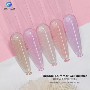 HEMA & TPO FREE Gel de construction blanc scintillant, Gel UV d'extension à paillettes roses, Gel de construction solide pour ongles OEM ODM - Product Image 3