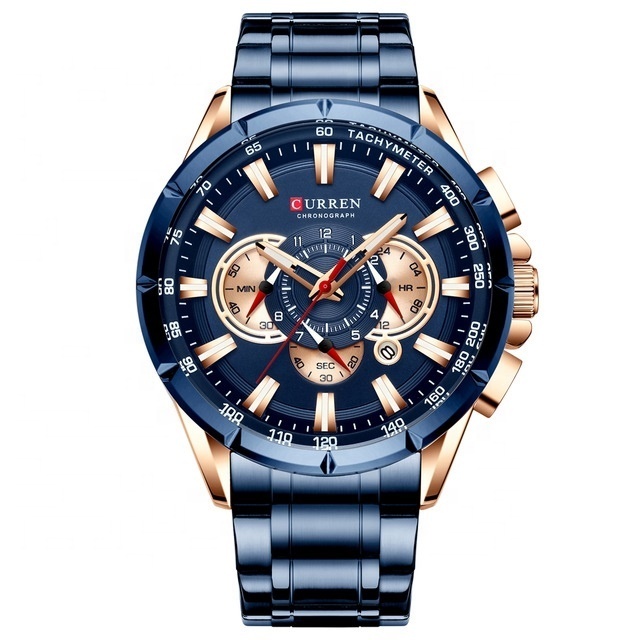 Top Brand Luxury Chronograph Sports Stainless Steel Curren Wrist Watch