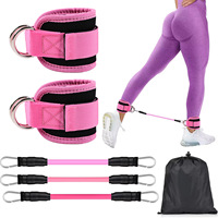Sangles de cheville réglables en néoprène à double anneau en D pour bandes de résistance, exercices des fessiers et des jambes, entraînement des hanches à domicile