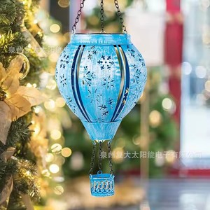 Solar Powered Snowflake Hot Air <b>Balloon</b> Light Outdoor Christmas <b>Decoration</b> Waterproof Plastic Lantern White Led Ip65 - Product Image 2