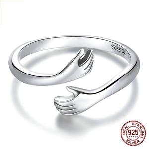 Bague d'amour pour femmes à offrir à leur petite amie, bague de couple, bague fine, bague Rainbowking en <span class=keywords><strong>argent</strong></span> sterling 925, CHRISTIAN, 2 pièces - Product Image 5