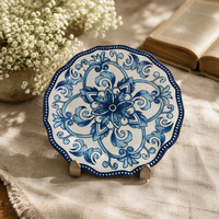 Assiette créative en mélamine vente en gros, forme ronde, assiette à dîner
