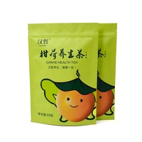 Sachet d'emballage alimentaire thermoscellable personnalisé pour thé aux herbes, thé santé à la mandarine, pochette Mylar verticale avec fermeture éclair refermable