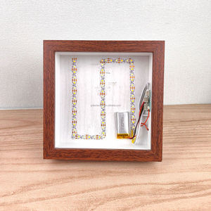 10x10cm Rechargeable LED <strong>Lighting</strong> Wood Picture Frame <strong>Table</strong> Display Touch LED Photo Frame LED Shadow Frame Night Lamp - Product Image 5