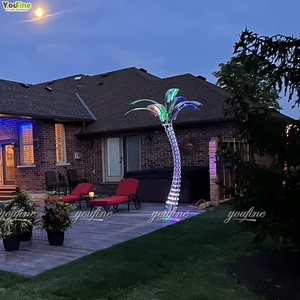 Escultura <span class=keywords><strong>de</strong></span> palmera <span class=keywords><strong>de</strong></span> metal <span class=keywords><strong>de</strong></span> <span class=keywords><strong>acero</strong></span> inoxidable con decoración <span class=keywords><strong>de</strong></span> jardines tropicales exóticos - Product Image 3