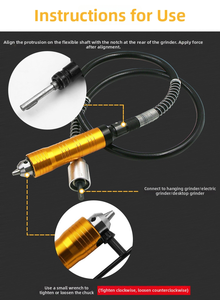 Manguera de Extensión Flexible Eléctrica de 1 Metro con Mandril <span class=keywords><strong>para</strong></span> Taladro, <span class=keywords><strong>para</strong></span> <span class=keywords><strong>Accesorios</strong></span> <span class=keywords><strong>Dremel</strong></span>, Perforación de <span class=keywords><strong>Madera</strong></span>, Acabado en Óxido Negro, 1 Año de Garantía - Product Image 4