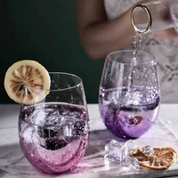 Verre à boisson élégant et moderne pour la maison, en verre électroplaqué coloré, motif ciel étoilé, pour boissons, yaourts, œufs et jus de fruits