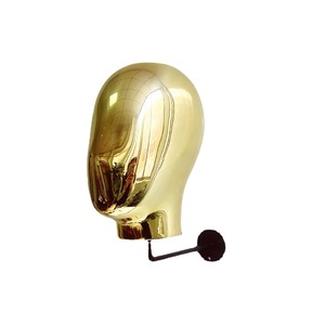 2025 New Fashion Design Wall Hanging Hat <strong>Head</strong> <strong>Wig</strong> Plastic Mannequin Plating Gold and Silver <strong>Head</strong>