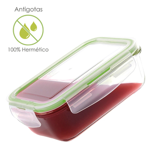 Contenitore rettangolare in vetro ermetico da 330 ml. 13,9 x 10,5 x 5,6 (altezza) cm. - Product Image 2