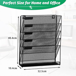 Organizador de Archivos Multifuncional de <span class=keywords><strong>Hierro</strong></span> para Montar en la Pared, con 5 Niveles, para Documentos, Periódicos y Revistas - Product Image 4