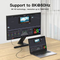 USB tipo C a DP 2,1 Cable HD 32,4 Gbps transferencia de datos 8k4k 60Hz Dp Cable 1M 2M 3M para cable de video a TV móvil ps5