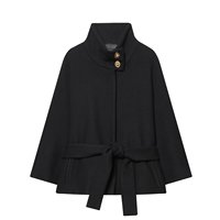 Manteau en laine chic à manches longues pour femmes, tendance décontractée 2026, ceinture décorative, style rétro