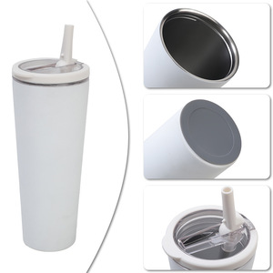 Gobelet isotherme en <span class=keywords><strong>acier</strong></span> inoxydable 850 ml à double paroi sous vide avec <span class=keywords><strong>paille</strong></span>, personnalisable avec logo, pour le sport - Product Image 4