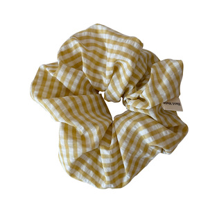 Coletero <span class=keywords><strong>de</strong></span> pelo grande con diseño <span class=keywords><strong>de</strong></span> intestino grueso y cuadros amarillos, para mujer, con forma <span class=keywords><strong>de</strong></span> herradura grande, dulce, hecho a mano, para boda - Product Image 5