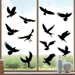 Autocollants <span class=keywords><strong>Anti</strong></span>- <span class=keywords><strong>Collision</strong></span> <span class=keywords><strong>pour</strong></span> fenêtre oiseau, décalcomanies <span class=keywords><strong>pour</strong></span> porte en verre, protège et préserve l'autocollant oiseau noir - Product Image 3