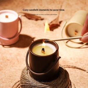 Bougie d'aromathérapie artisanale haut de gamme en cire de soja, parfum fruité, coffret cadeau, diffuseur d'ambiance intérieur, décoration, <span class=keywords><strong>anniversaire</strong></span> - Product Image 2