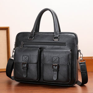 Pu चमड़े के कंप्यूटर बैग क्रॉस सेक्शन बड़ी क्षमता ब्रीफकेस बिजनेस ट्रैवल हैंडबैग एक कंधे बैग लैपटॉप बैग बैग - Product Image 3