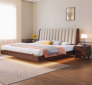 Marco <span class=keywords><strong>de</strong></span> cama <span class=keywords><strong>de</strong></span> madera maciza nórdica Simple moderno doble dormitorio principal estancia en casa Hotel en línea rojo con función <span class=keywords><strong>de</strong></span> almacenamiento - Product Image 3